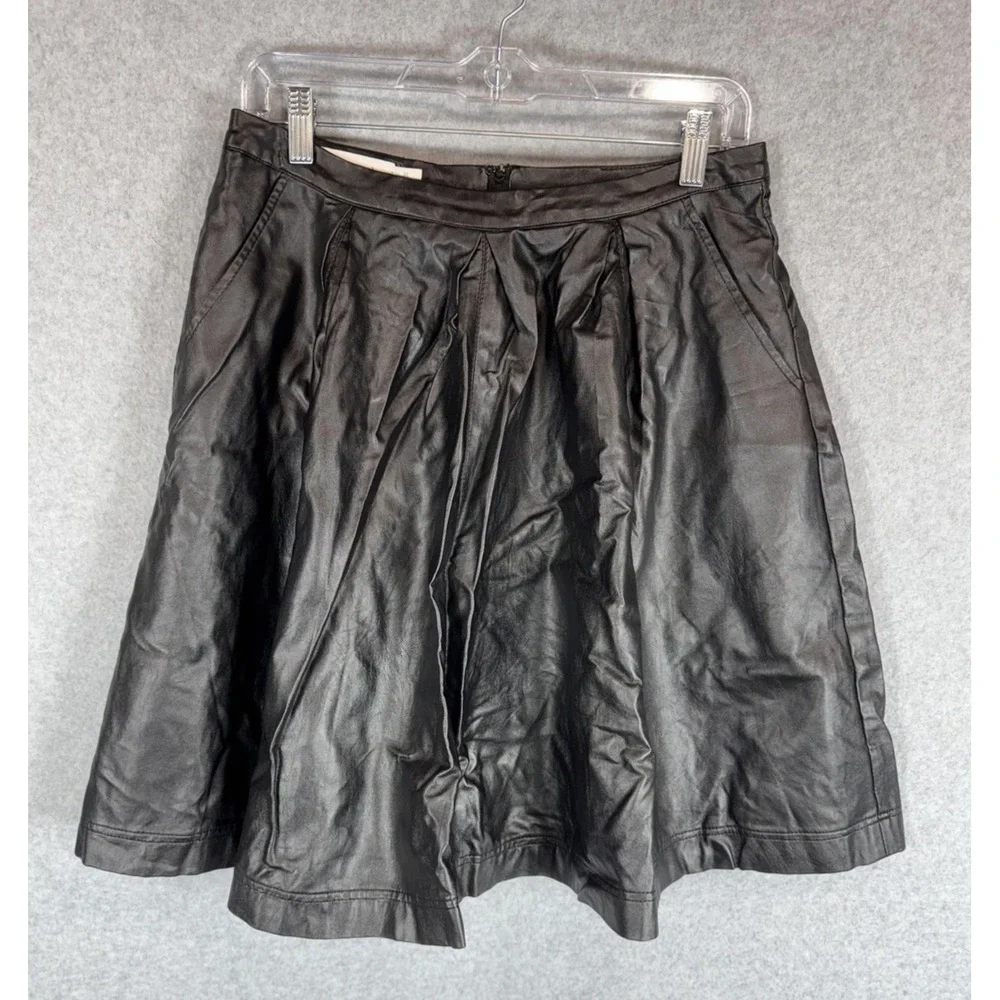 Bishop‎ + Young Skirt Womens Medium Faux Leather Pleated A-Line SKW0226 Chic